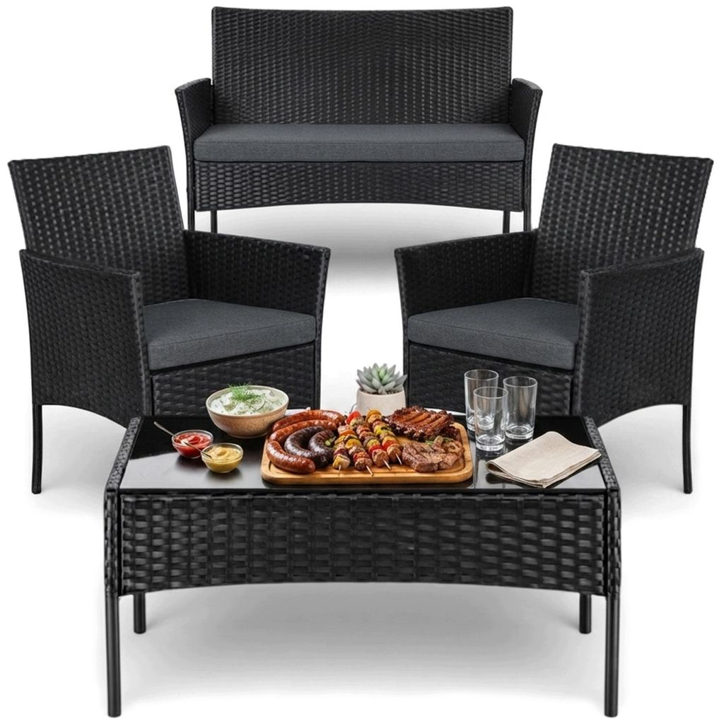 Meble ogrodowe zestaw LAZYhome 5 osobowy komplet na balkon: Zdjęcie produktu 