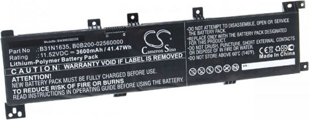 Akku für Asus VivoBook F705UA-BX637T Li-Pol 11,52 Volt 3600 mAh schwarz.