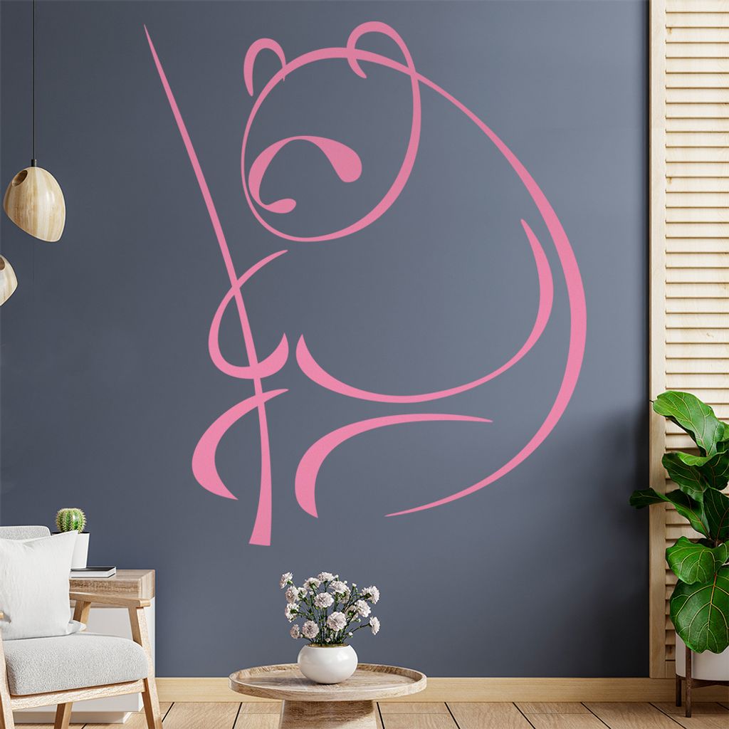 Panda Linien Wandtattoo in 6 Größen - Wandaufkleber Wall Sticker - Dekoration, Küche, Wohnzimmer, Schlafzimmer, Badezimmer