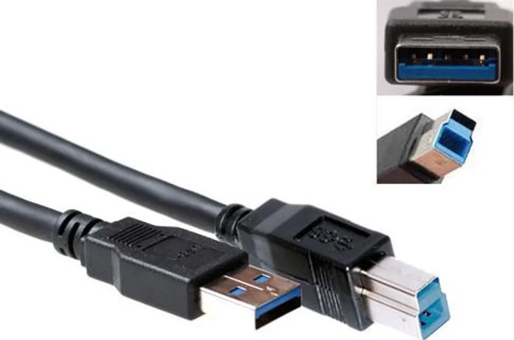 Câble USB 5m Haute Vitesse 5Gbps USB 3.2 Gen 1 Noir Robuste Type A vers B