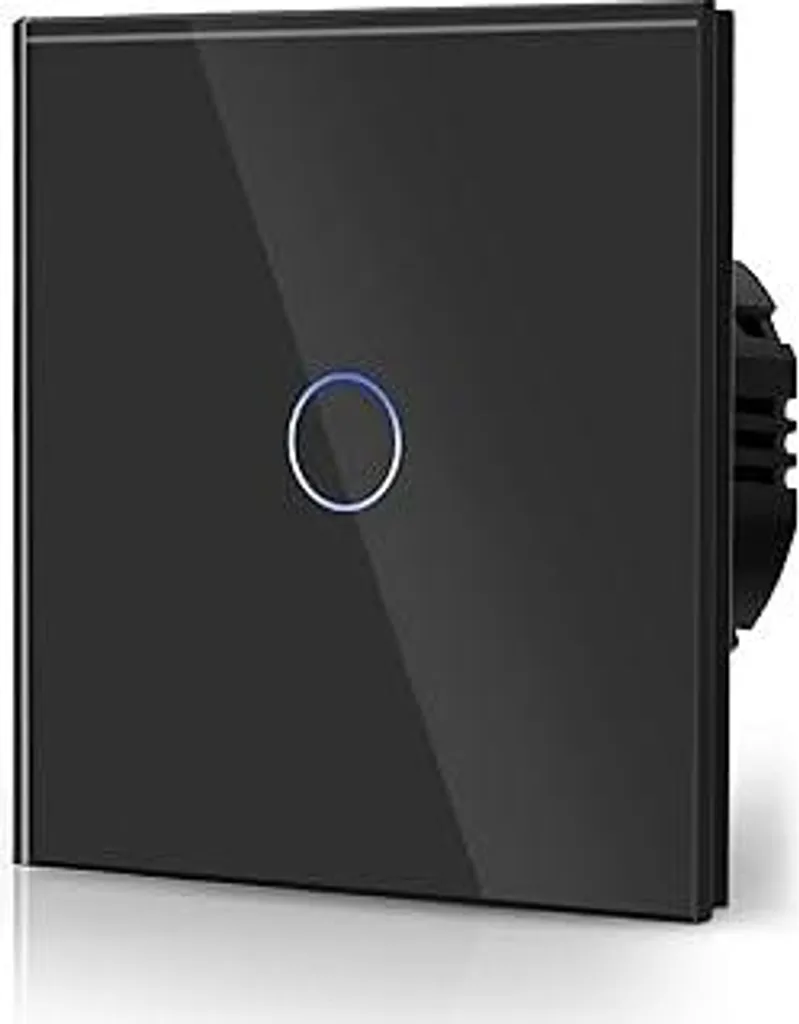 Interruttore di Design BSEED Touch Nero | Vetro di Cristallo LED 86mm