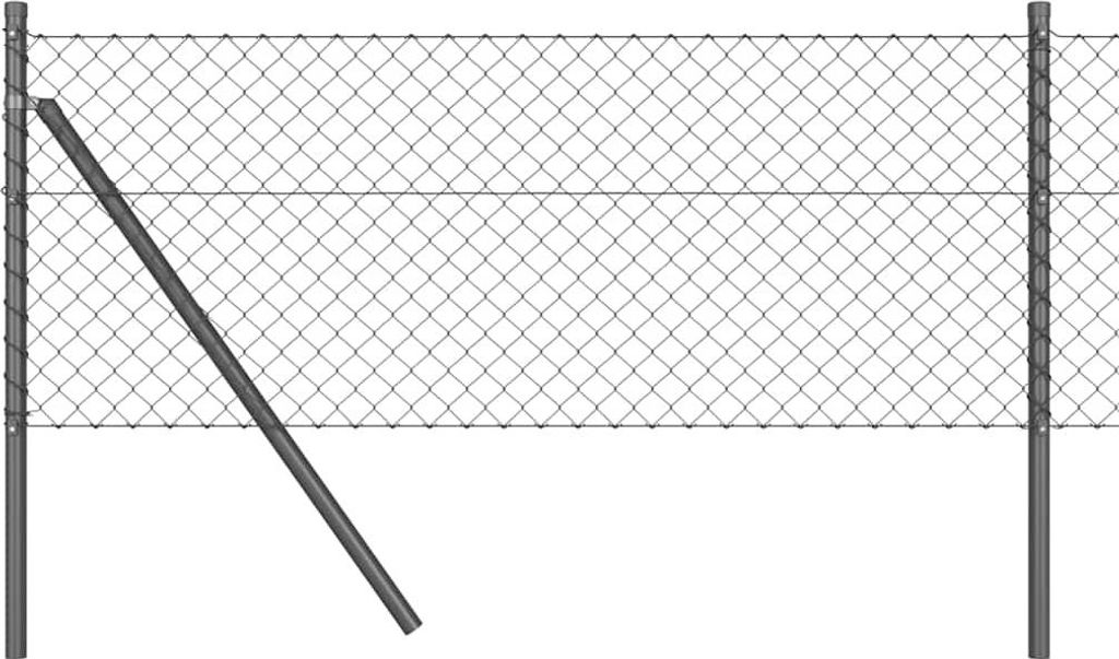 vidaXL Zaunpfosten Grau 10 x 0,8 m (40 x 40 mm Gitter) Stahl und PVC