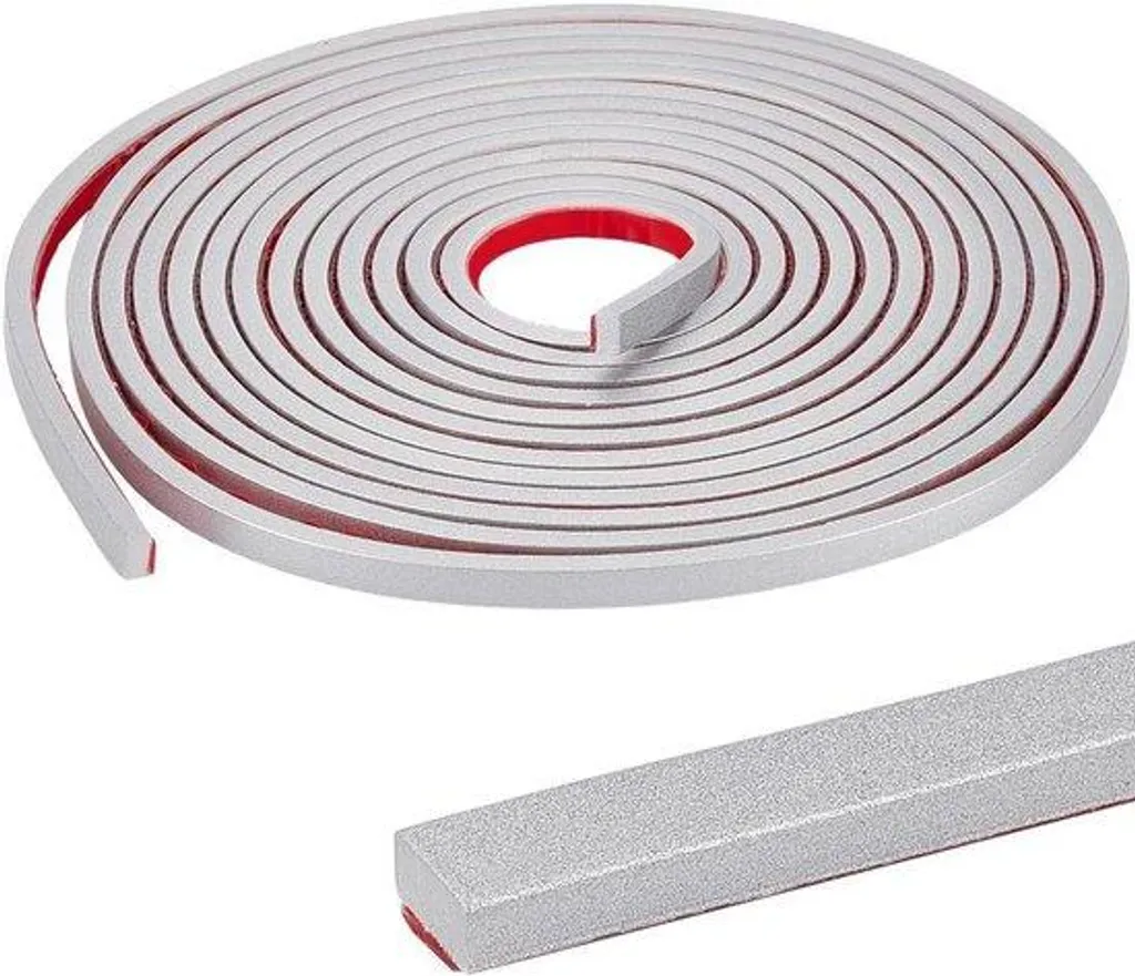 Moulure flexible autocollante argentée 5m, ruban de finition murale