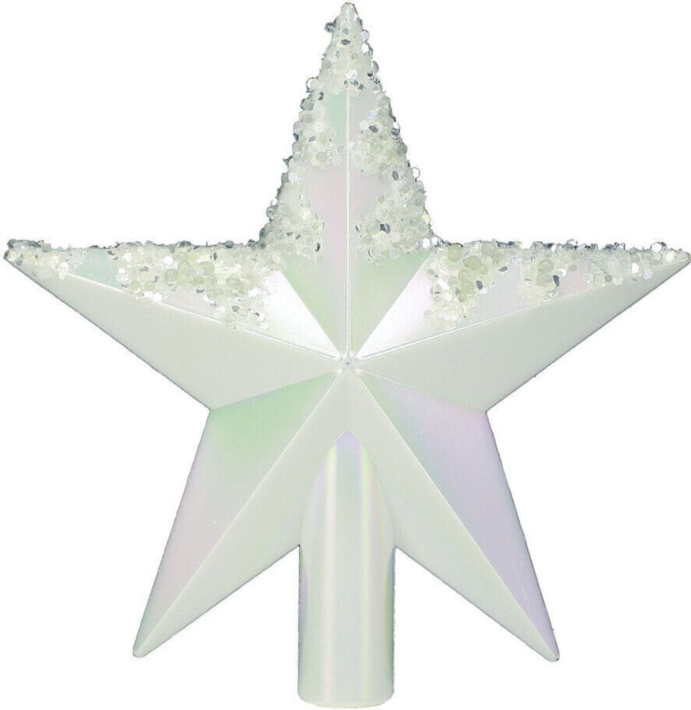 HAAC Baumspitze Stern für Weihnachtsbaum Größe 22 cm weiß Regenbogen glänzend