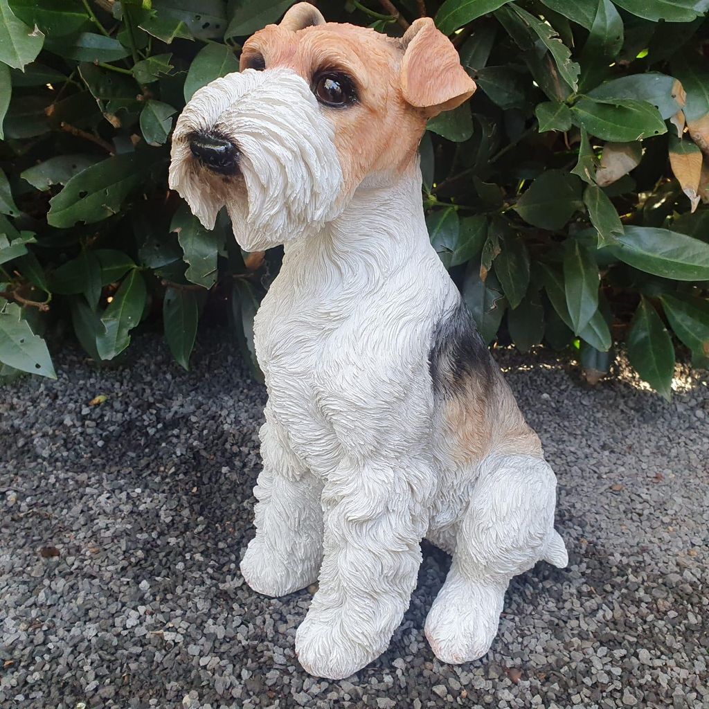 Zahradní figurka Foxteriér Pes figurka sedící 34 cm Obrázek produktu 