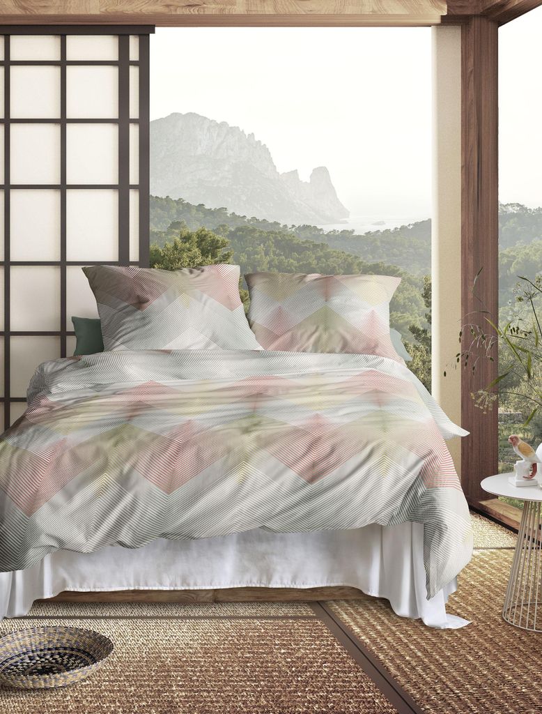 Irisette Mako-Satin Bettwäsche-Garnitur Wave 8624 Farbe multi Größe 140x200+70x90