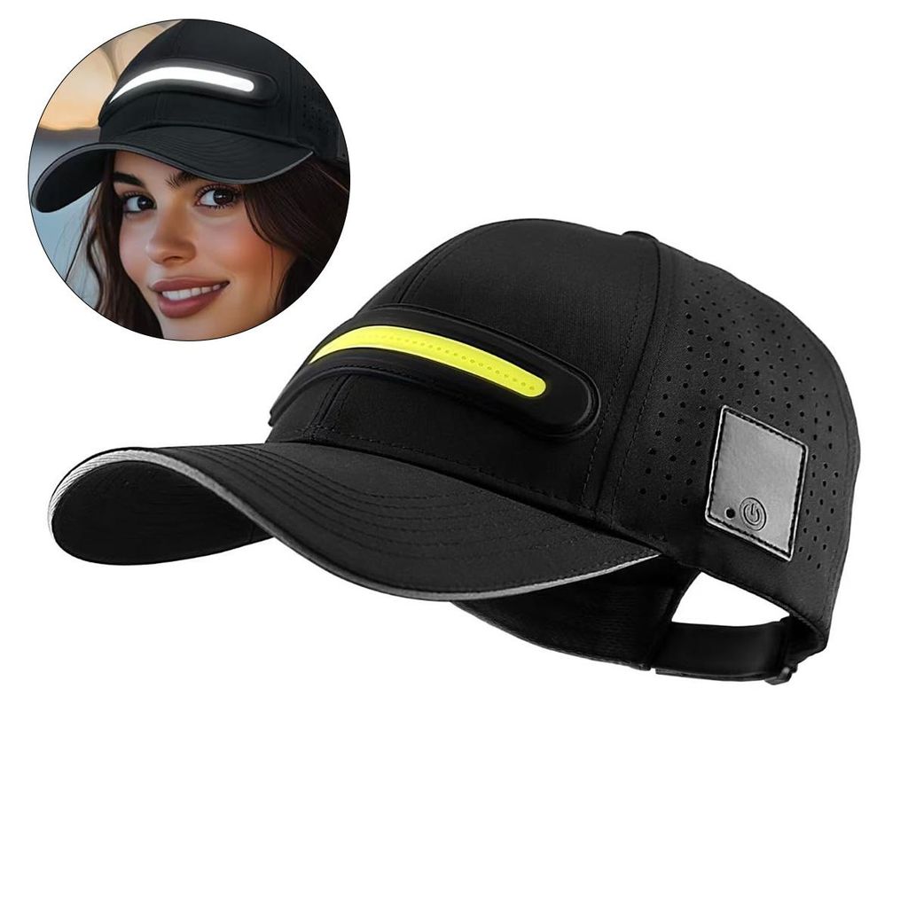 LED Baseball Cap mit 3 Helligkeitsstufen, USB Produktbild 
