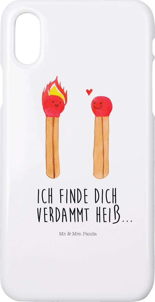 Mr. & Mrs. Panda Iphone 10 Handyhülle Streichhölzer - Weiß - Geschenk, Liebesbeweis, X, Cover, Hülle, Liebesgeschenk, Handy, Freundin