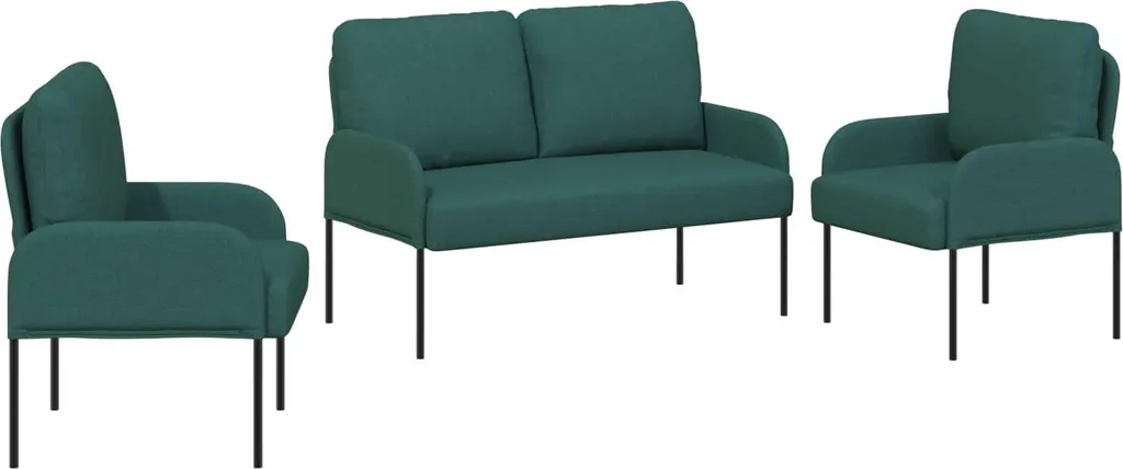 Petit ensemble canapé vert 3 pcs 115cm contreplaqué - Solution gain de place