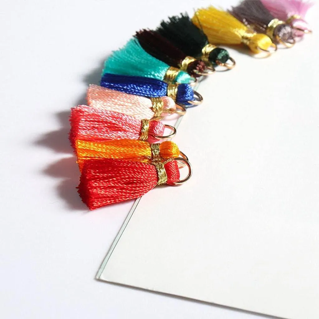 Pendentifs Houppette Artisanale en Tissu Coloré pour Bijoux DIY - 50pcs