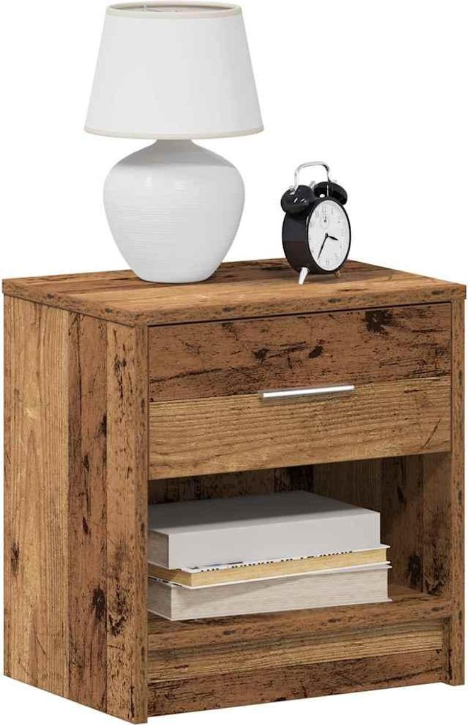 vidaXL Nachttische 2 Stk. mit Schublade Altholz-Optik 39x28x41 cm