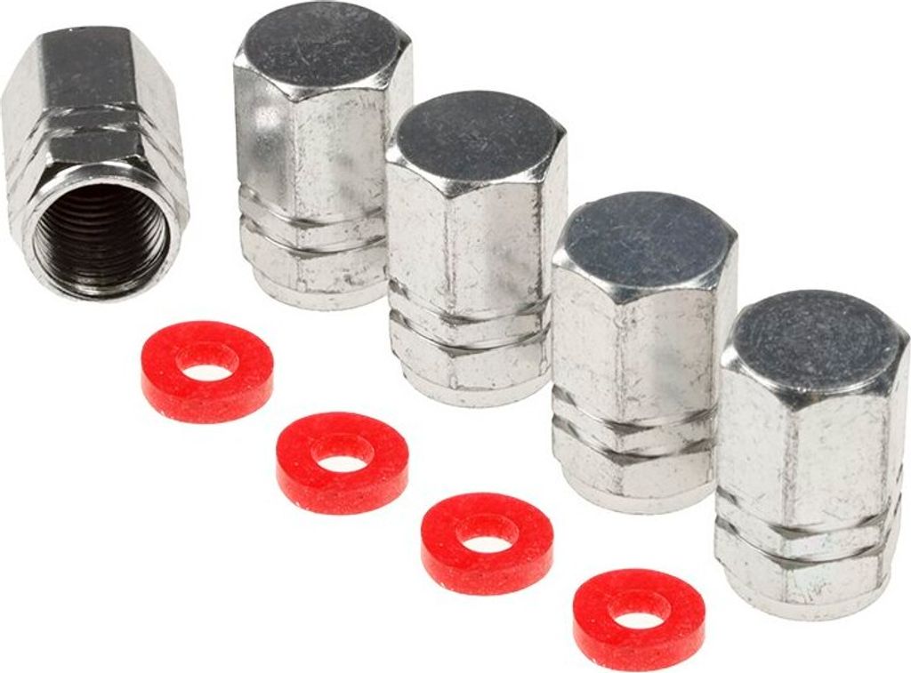 Entlüftungskappen, Aluminium Sechskant, 5 Stück, silber