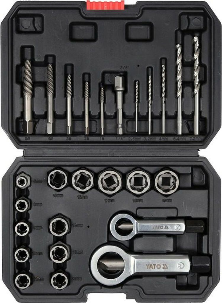 Ausdreher-Set YATO 26-teilig CrMo42 Stahl für Schrauben, Bolzen und Muttern