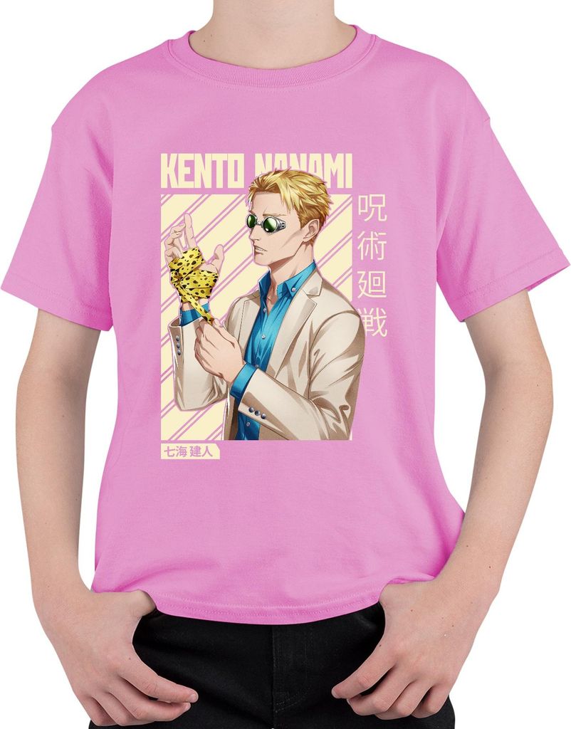 Kento Nanami Jujutsu Kaisen Anime Manga Anzug Geschenk Vintage Uni Kinder T-Shirt, Pink, 116