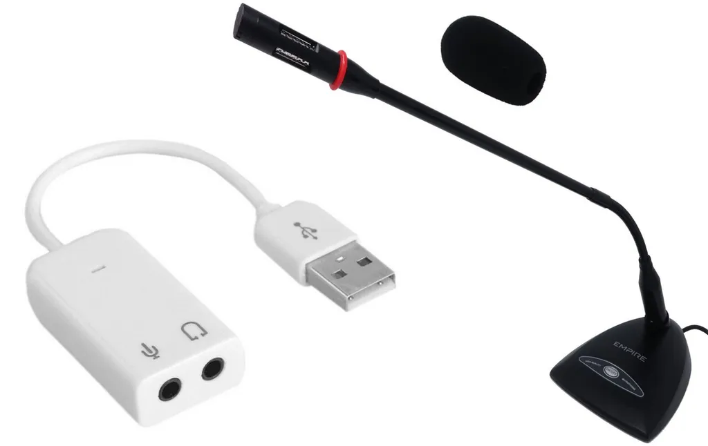 Microphone de table compact Empire Media DESK-135 Noir avec socle stable