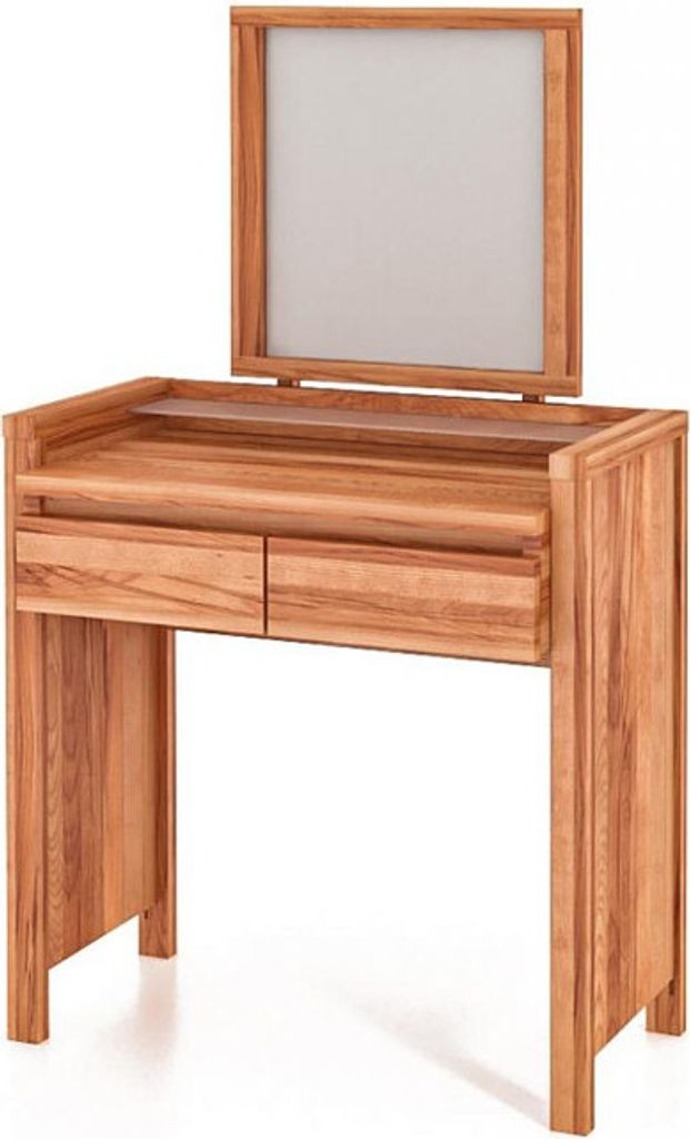Schminktisch Tinci aus Kernbuche massiv 85x45x141 mit 2 Schubladen und Spiegel