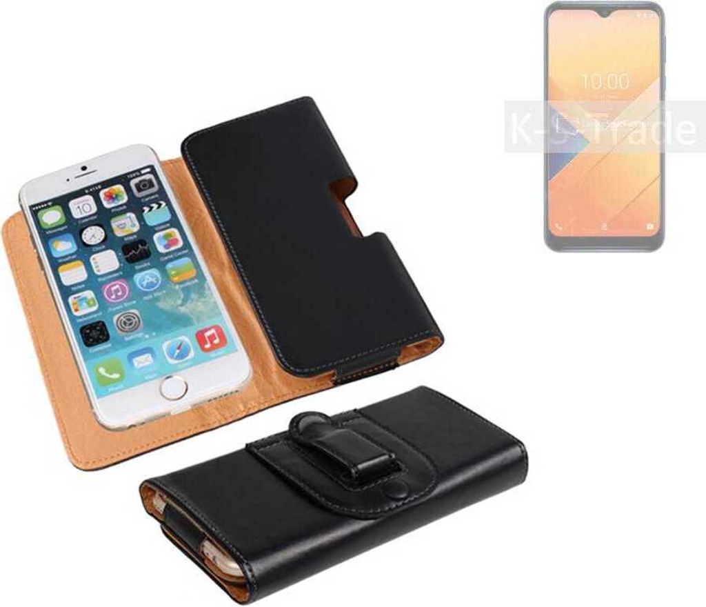 K-S-Trade Schützhülle Handyhülle kompatibel mit Wiko Y81 Holster Gürtel Tasche Schutzhülle Handy-Tasche Smartphone Case Seitentasche schwarz 1x
