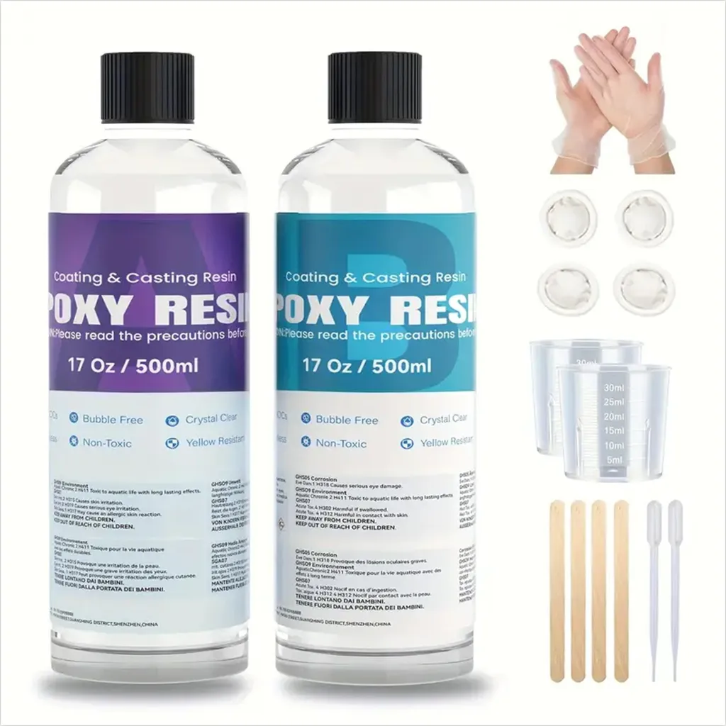 Kit résine époxyde cristalline 1L de coulée pour bijoux DIY