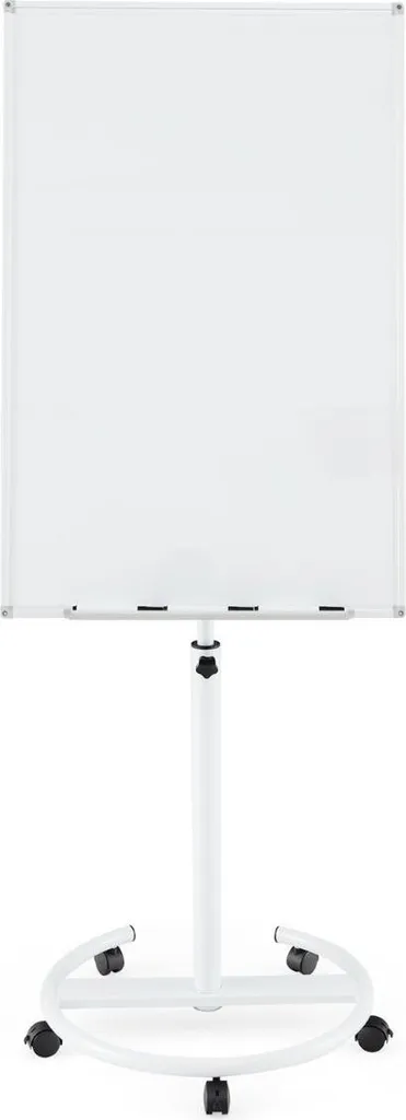 Tableau blanc sur roulettes pivotantes avec surface magnétique et kit