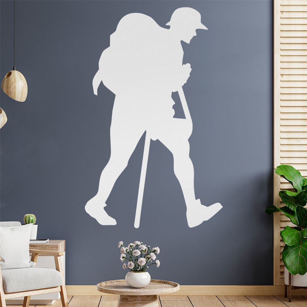 Wandern Trekking Figur Wandtattoo Wandaufkleber Wall Sticker - Dekoration, Küche, Wohnzimmer, Schlafzimmer, Badezimmer