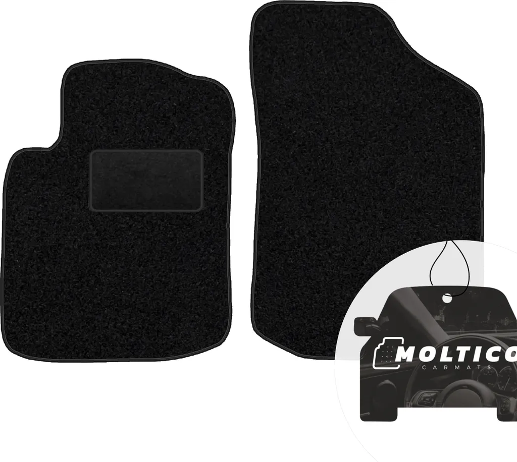 moto-MOLTICO Tappetini anteriori per auto Velours Tappetini per auto neri Set di tappetini per auto 2 pezzi adatto per Citroen C2 2003-2009