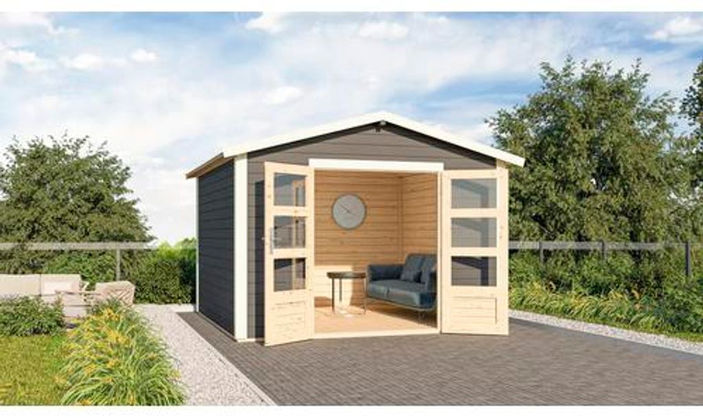 Gartenhaus Karibu Tann 8 330 x 330 cm terragrau
