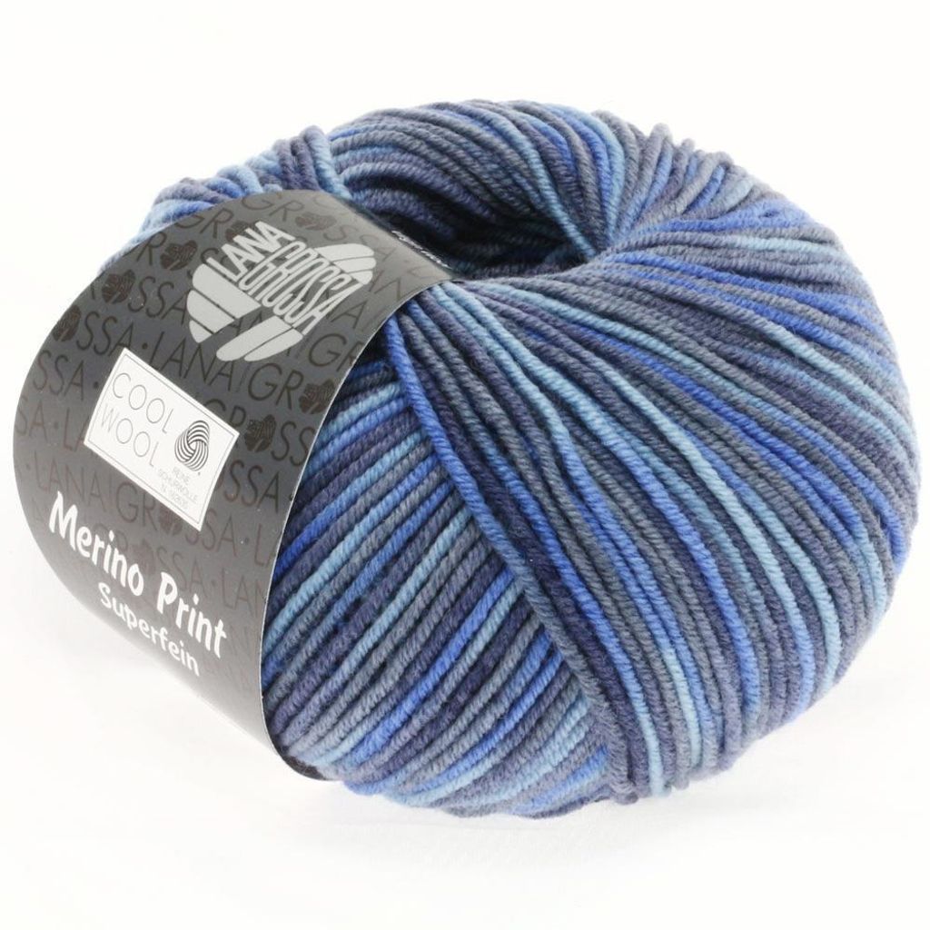 Lana Grossa COOL WOOL PRINT 50 g pflegeleichtes Strickgarn Produktbild 