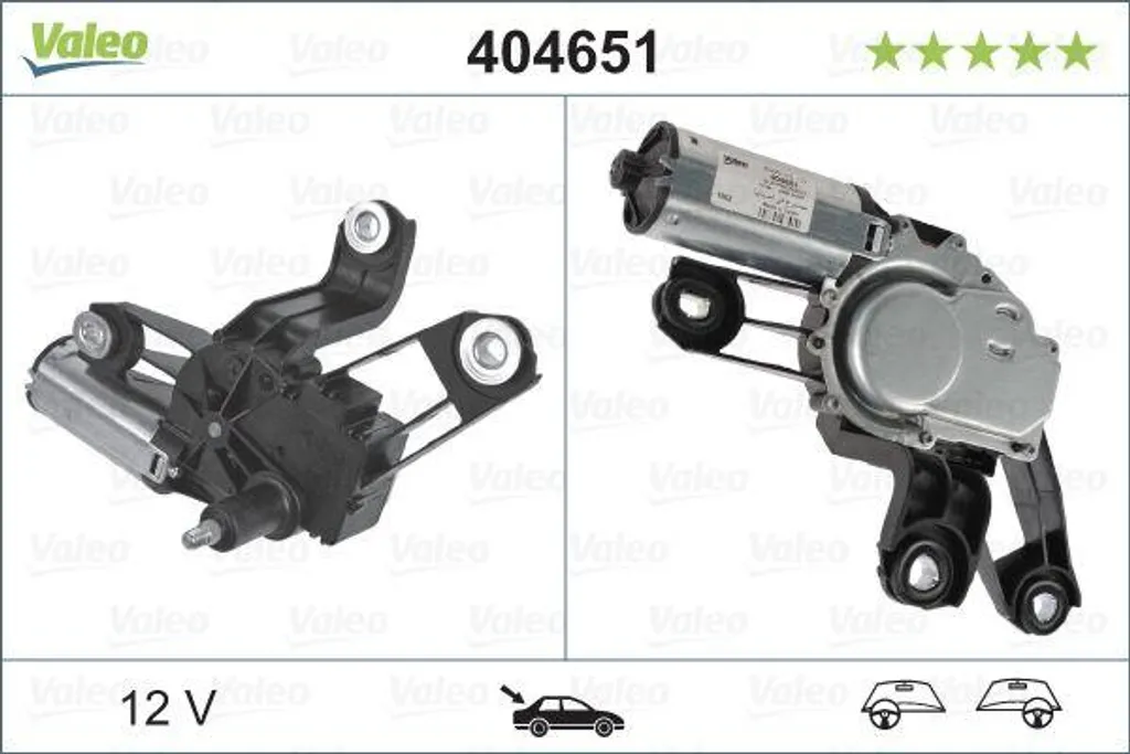 Réparer Essuie-Glace Arrière Skoda Fabia avec Moteur Valeo 404651 OE