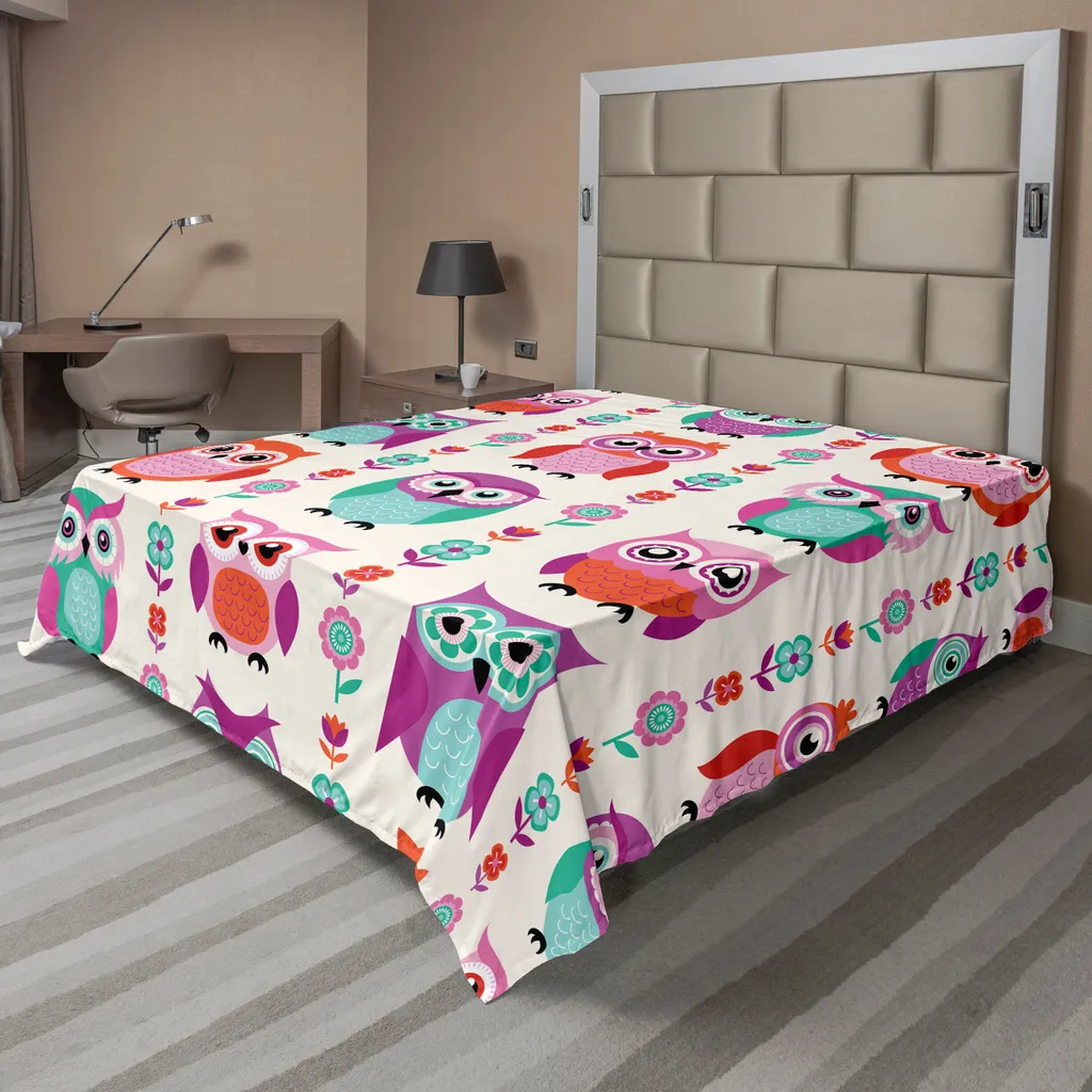Drap plat de lit 266x260 cm pour décoration de chambre printanière