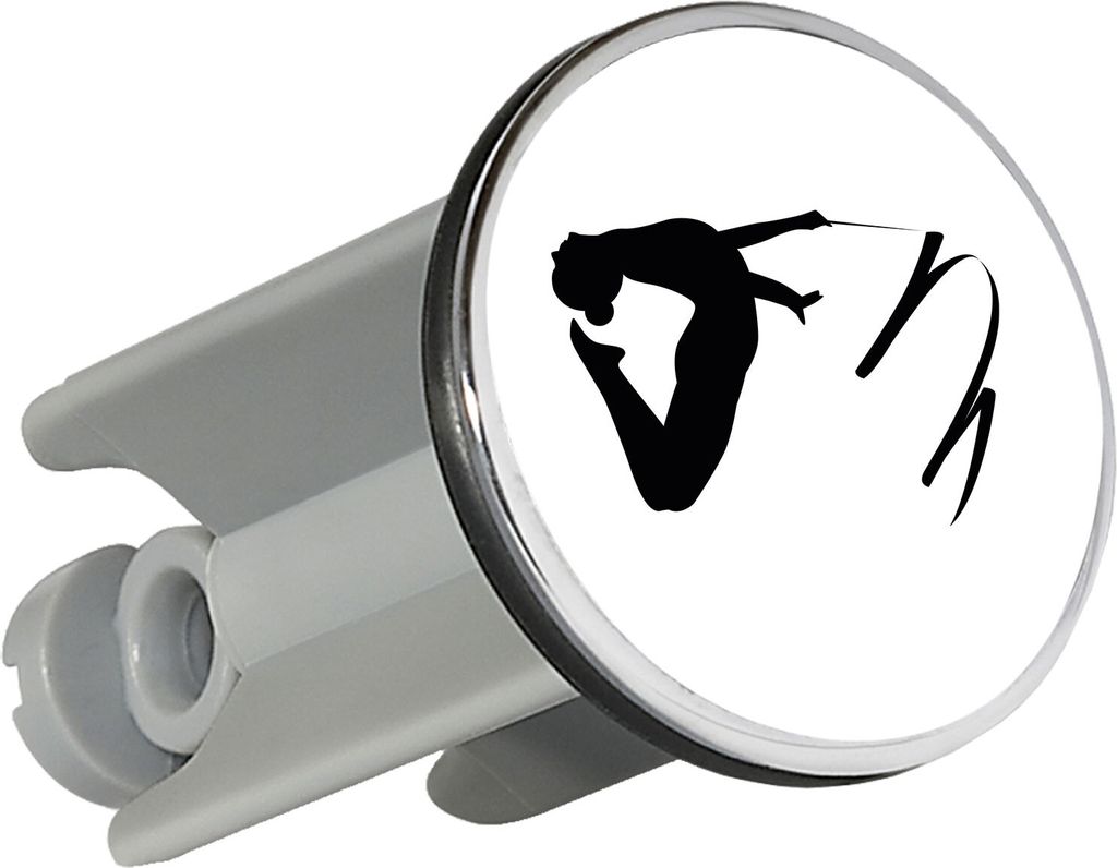 Huuraa Waschbeckenstöpsel Rhythmische Sportgymnastik Silhouette 4cm höhenverstellbar Abflussstopfen Geschenkidee