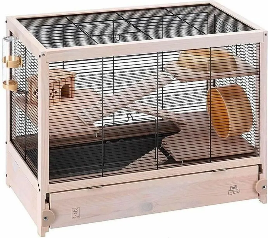 Cage Ferplast robuste avec bac profond pour limiter les projections