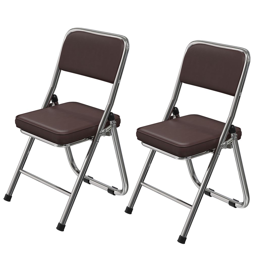 2er Set Klappstühle Stuhl klappbar Metall Gepolstert Produktbild 
