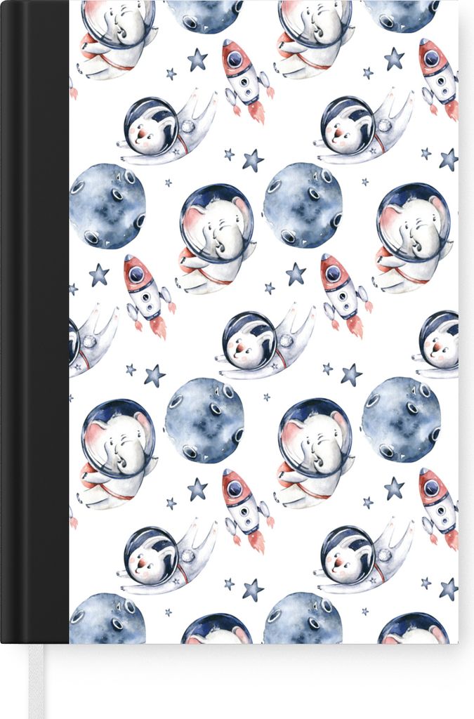 MuchoWow Notizbuch Tagebuch Haushaltsbuch Notebook A5 Raum - Elefant - Kaninchen - Jungen - Mädchen - Mädchen - Kinder - Notizblock - Notizheft...