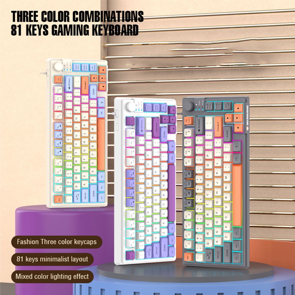 Gaming Tastatur 81 Tasten mit dreifarbig passenden Produktbild 10