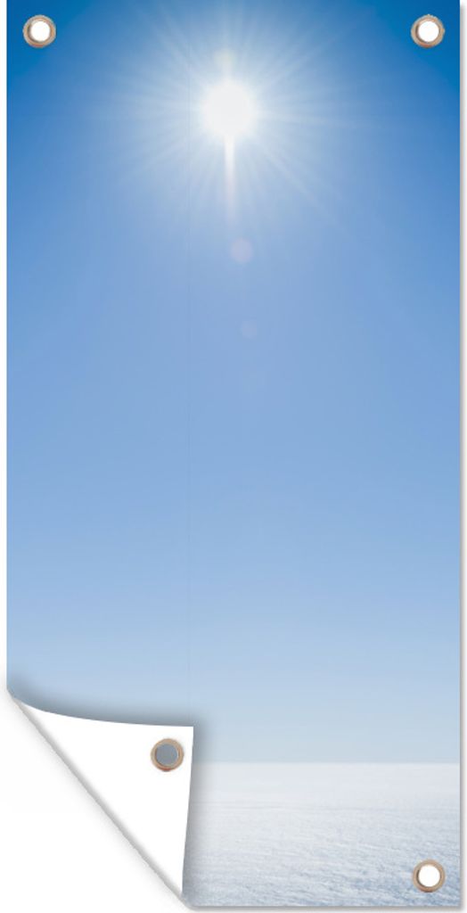 MuchoWow 80x160 cm Outdoor-Poster Gartendeko Sichtschutz Garten Poster für den Garten Sommer - Meer - Sonne