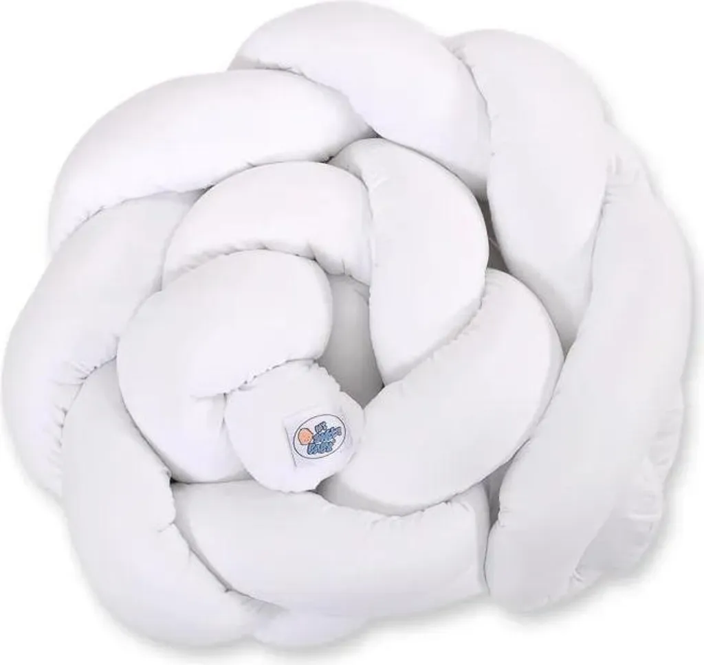 Tour de lit tressé pour bébé blanc 180 cm - Tresse de lit modulable