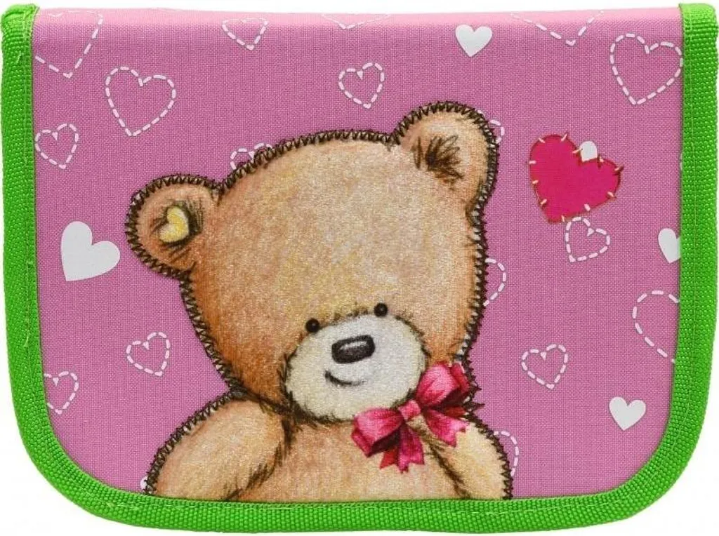 Plumier scolaire Popcorn Bear à rabats pour stylos et fournitures