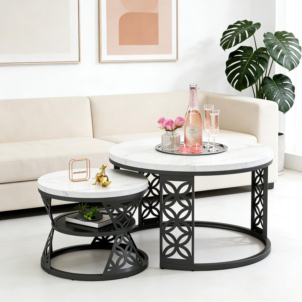 STILVORA Couchtisch Wohnzimmertisch mit Bodenschutz, Produktbild 