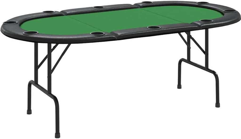 vidaXL Pokertisch Klappbar 10 Spieler Grün 207x106x76 cm