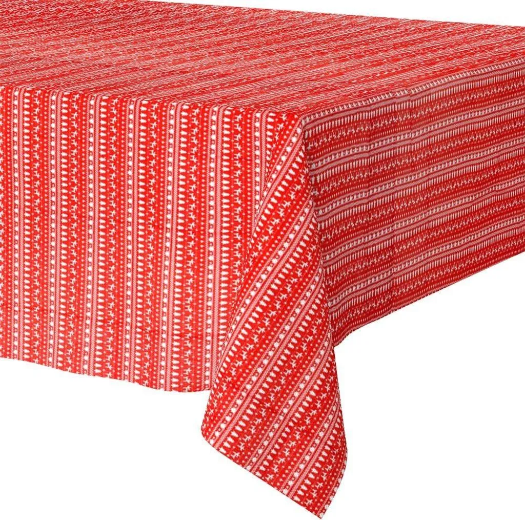 Offerta Panno Rosso Natale 130x180 cm | Tovaglia Decorata Economica