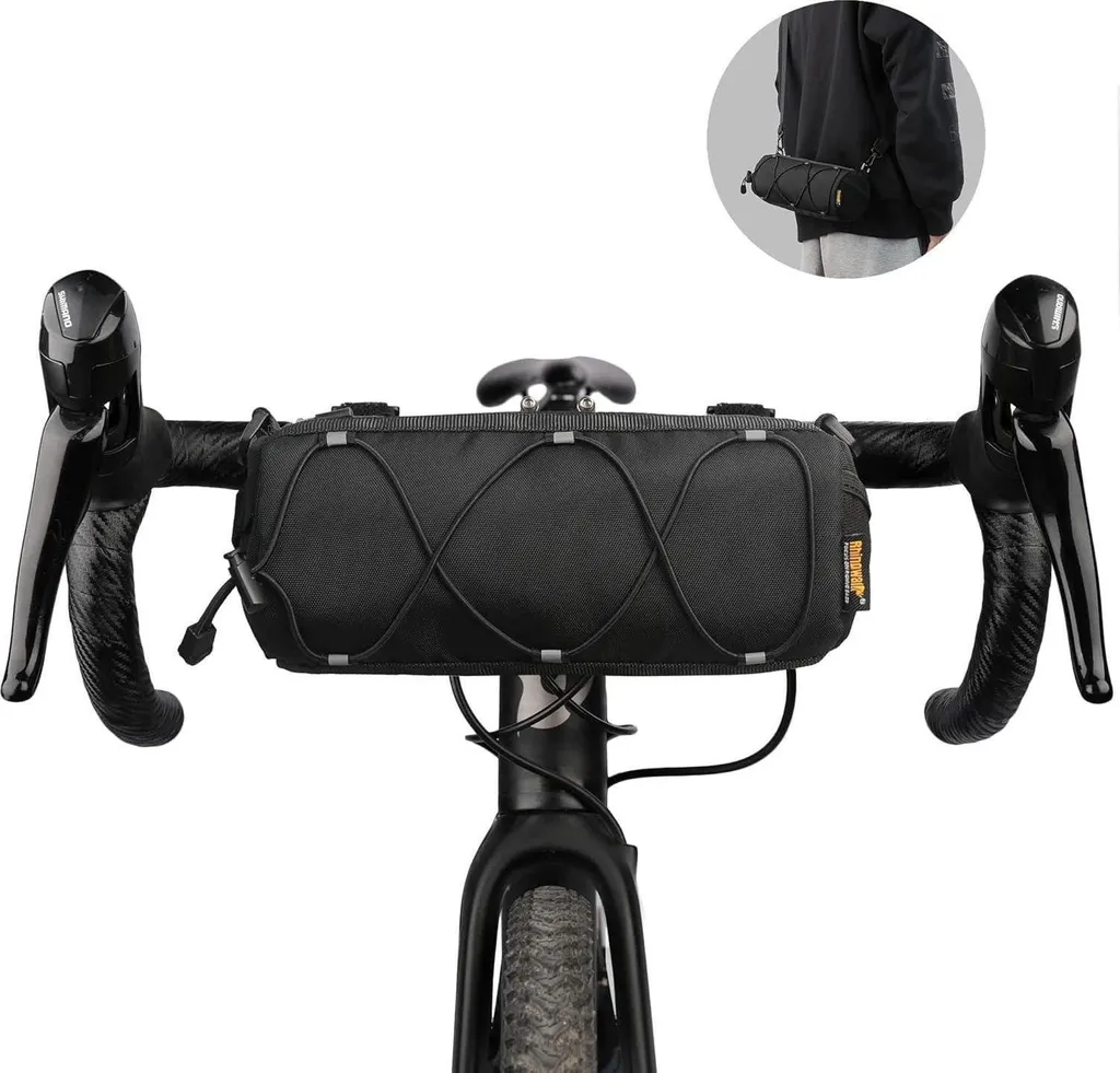 Sacoche de guidon de vélo 2.4L noire : rangez vos affaires en sécurité