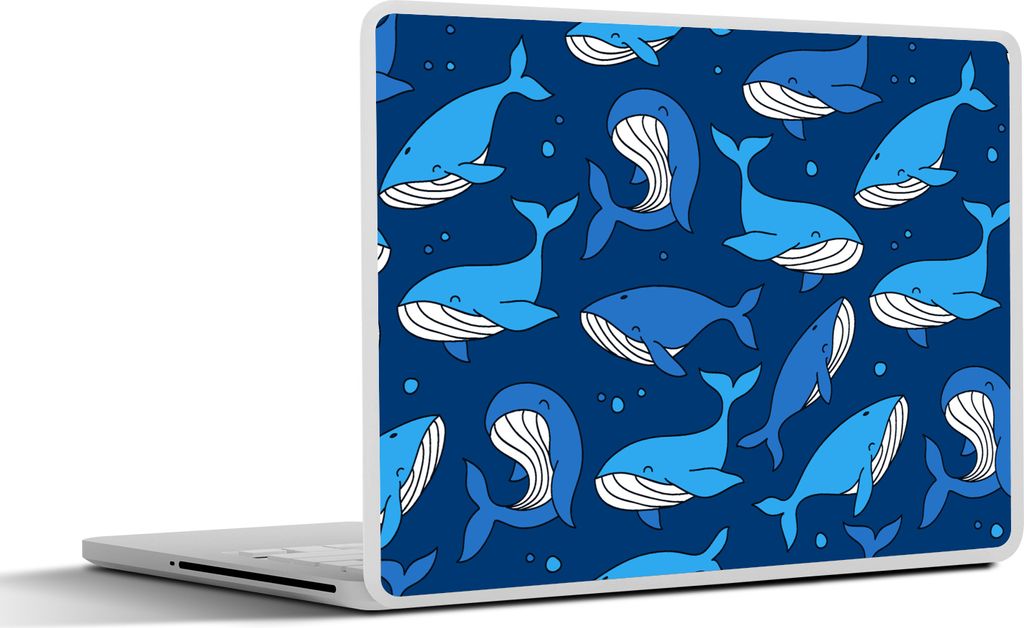 MuchoWow Laptop Aufkleber Sticker Cover Wal - Muster - Tiere 32.5x23.5 cm - Sticker für Laptop - Selbstklebend