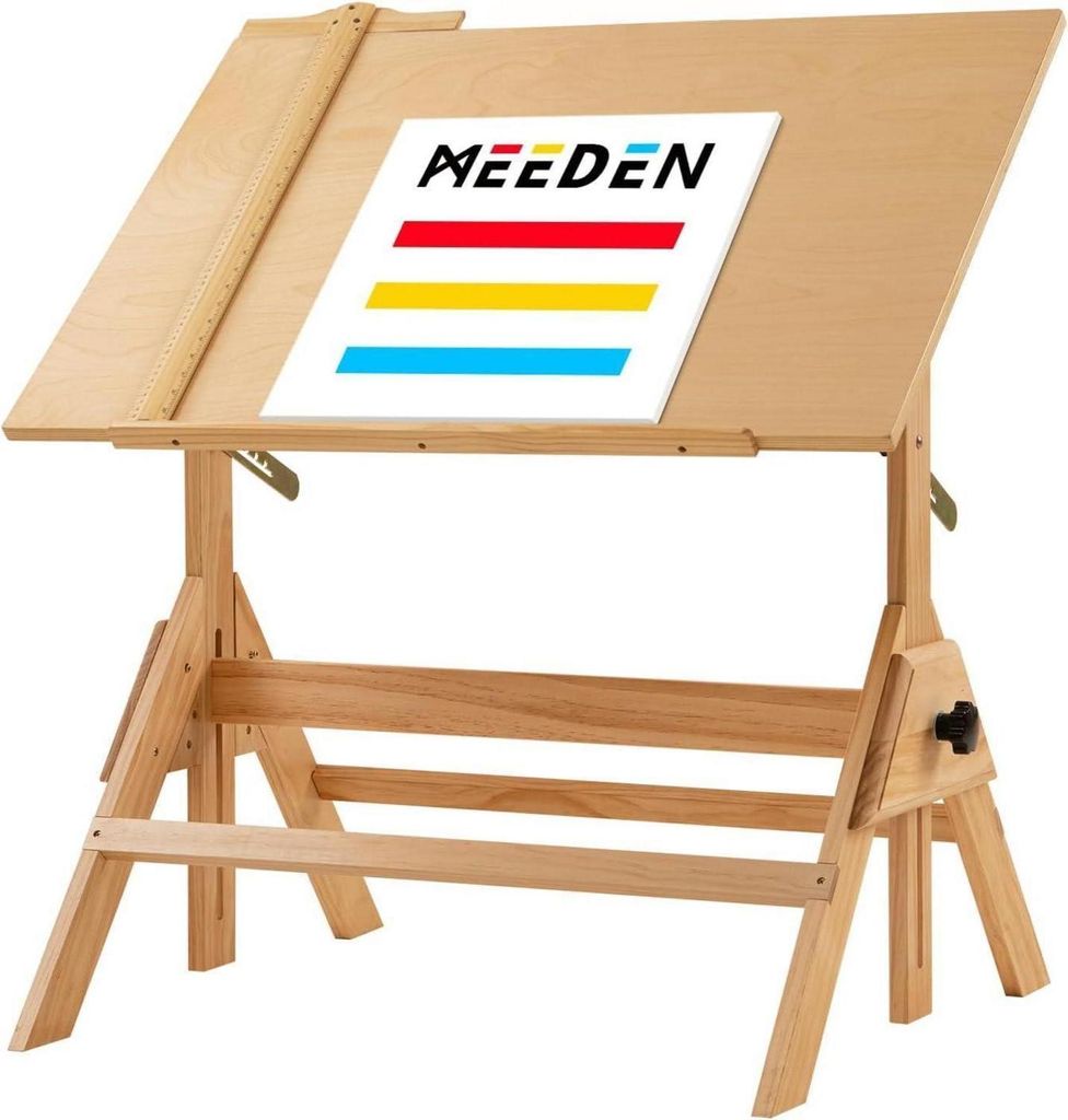 MEEDEN Drewniany stół kreślarski 90x60cm Regulowana Zdjęcie produktu 