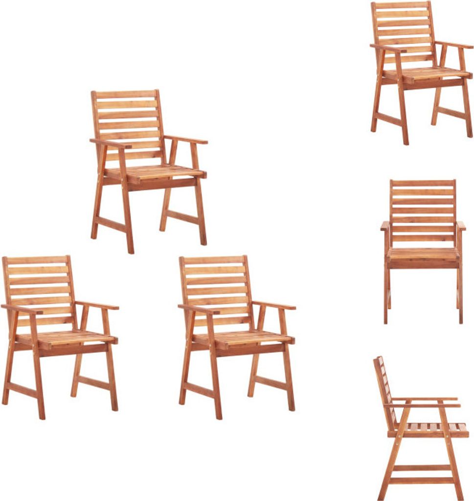 vidaXL Gartenstühle 3 Stk. Massivholz Akazie - Gartenstühle