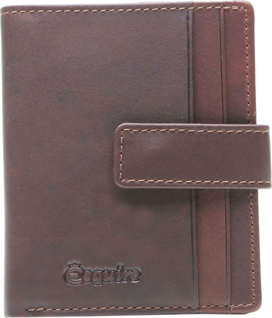 Esquire Leder Kartenetui Oslo Dallas CC Wallet Brown dunkelbraun