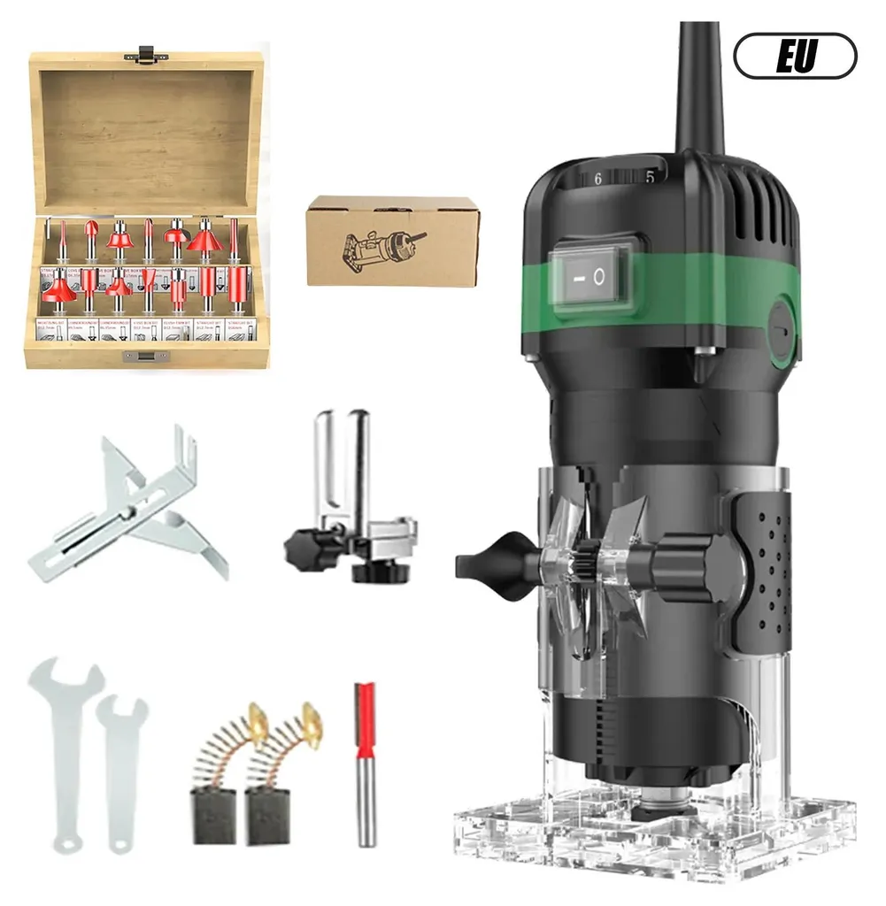Affleureuse fraiseuse à bois 800W polyvalente pour menuiserie précise