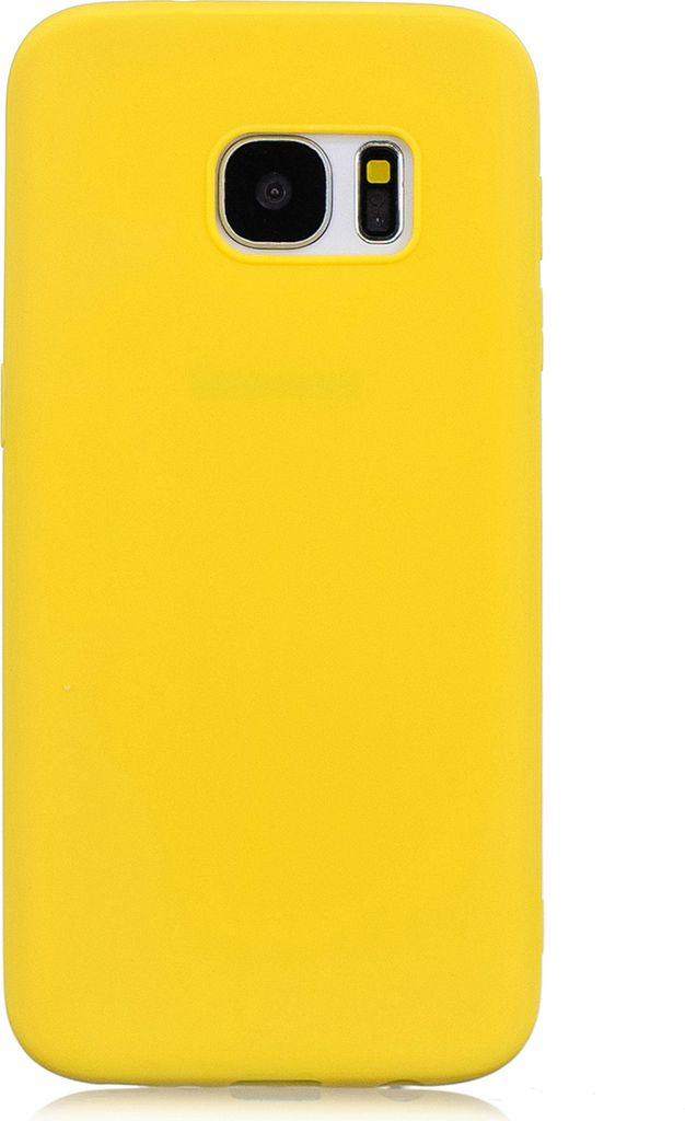 für Samsung S7 Süße Candy Farbe Matte TPU Anti-Scratch rutschfeste Schutzhülle Zurück Fall gelb