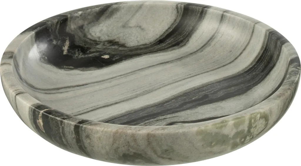 Plateau Rectangulaire Marbre Noir et Gris Clair aux Finitions Polies