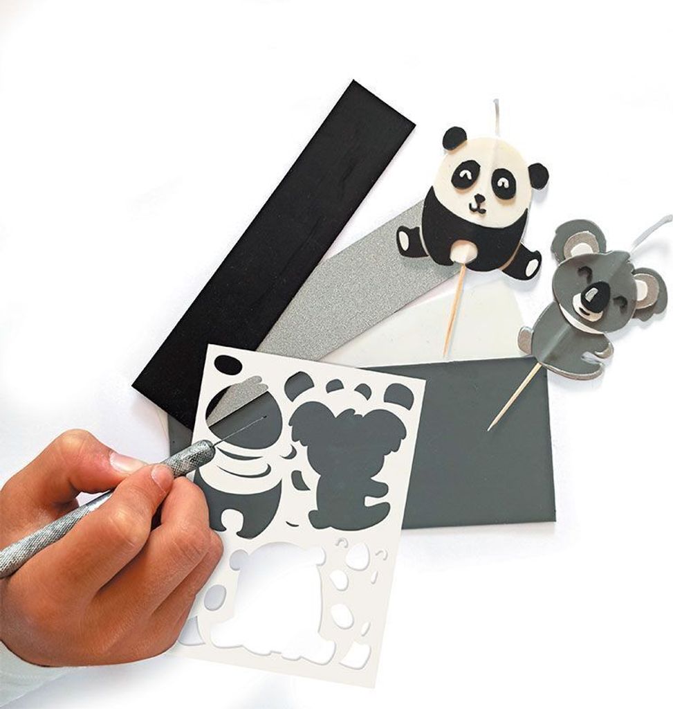 Diy-Kit Geburtstagskerzen Koala und Panda