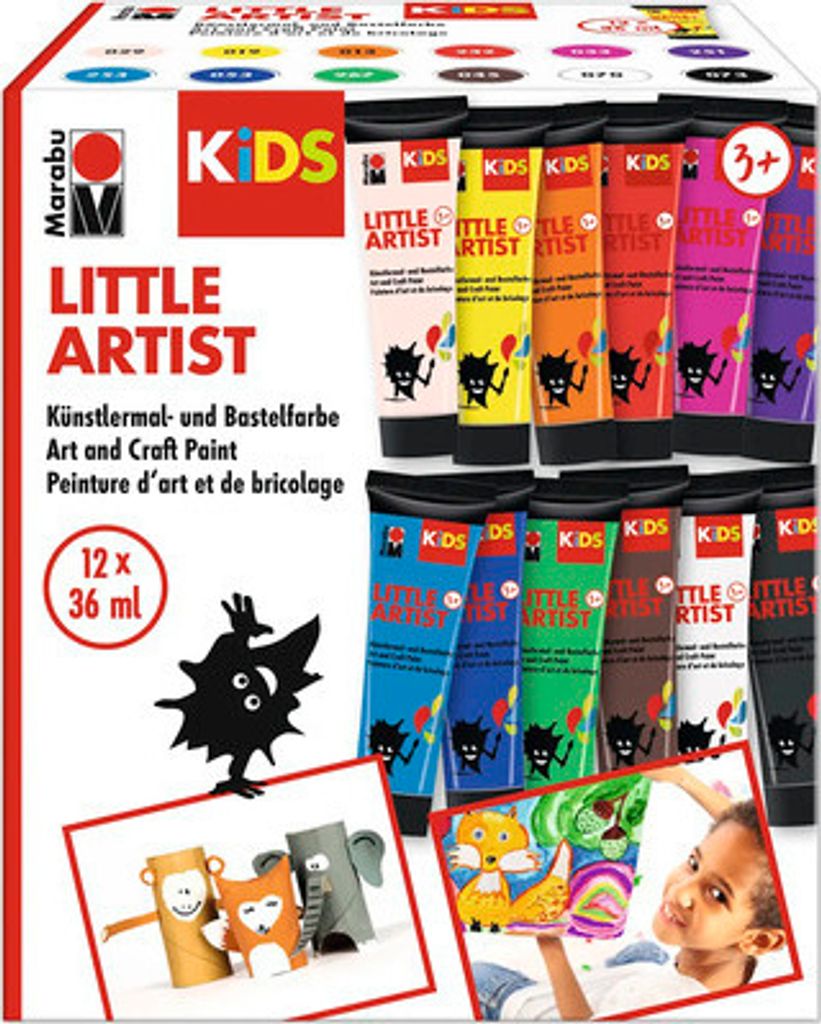 Marabu 10244976 12 Marabu KiDS Stoffmalfarbe farbsortiert Immagine del prodotto 